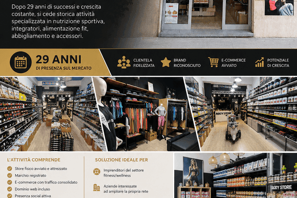 Azienda in vendita: ? VENDESI STORICA ATTIVITÀ – BODY STORE
 a Palermo - Negozi - Articoli sportivi - Immagine principale