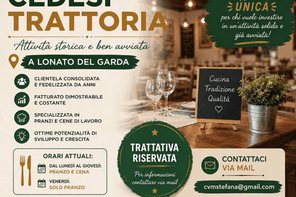 Azienda in vendita: CEDESI TRATTORIA AVVIATA A LONATO DEL GARDA a Lonato del Garda - Ristoranti - Immagine principale