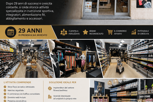 Azienda in vendita: ? VENDESI STORICA ATTIVITÀ – BODY STORE
 a Palermo - Negozi - Articoli sportivi - Immagine principale